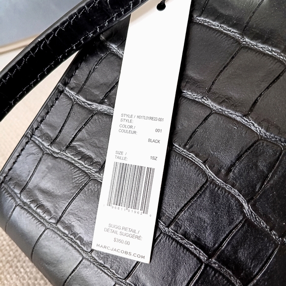 🔥Marc Jacobs Black Croc-Embossed Tote Bag - Picture 2 of 5